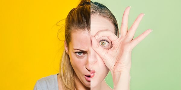 combined image of two women's face combined image of two women's face