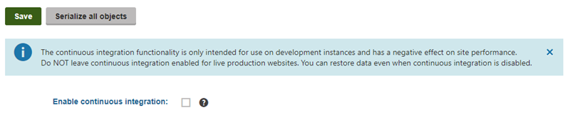 Disable Kentico CI in the admin area Disable Kentico CI in the admin area