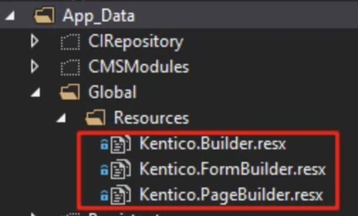 Kentico 12 - App_Data folder location of resource strings